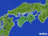 四国地方のアメダス実況(降水量)(2016年07月25日)