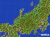 北陸地方のアメダス実況(気温)(2016年07月25日)