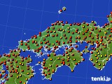 2016年07月28日の中国地方のアメダス(気温)