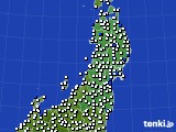 2016年07月29日の東北地方のアメダス(風向・風速)