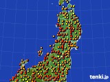 東北地方のアメダス実況(気温)(2016年07月31日)