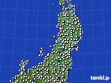 2016年07月31日の東北地方のアメダス(風向・風速)