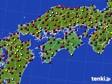 四国地方のアメダス実況(日照時間)(2016年08月01日)