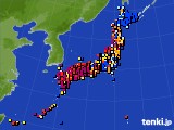 アメダス実況(日照時間)(2016年08月01日)