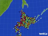 北海道地方のアメダス実況(日照時間)(2016年08月02日)