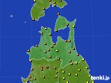 青森県のアメダス実況(気温)(2016年08月02日)