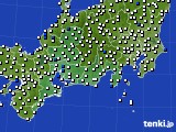 2016年08月02日の東海地方のアメダス(風向・風速)