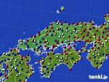 中国地方のアメダス実況(日照時間)(2016年08月03日)