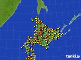 北海道地方のアメダス実況(気温)(2016年08月03日)