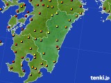 宮崎県のアメダス実況(気温)(2016年08月03日)