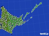 道東のアメダス実況(風向・風速)(2016年08月03日)