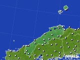 2016年08月03日の島根県のアメダス(風向・風速)