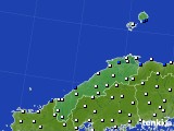 2016年08月04日の島根県のアメダス(風向・風速)