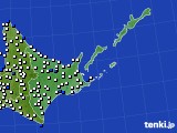 道東のアメダス実況(風向・風速)(2016年08月06日)