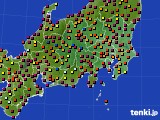 関東・甲信地方のアメダス実況(日照時間)(2016年08月07日)