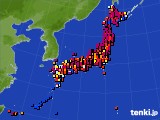 アメダス実況(日照時間)(2016年08月07日)