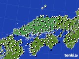 2016年08月07日の中国地方のアメダス(風向・風速)