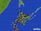 北海道地方のアメダス実況(日照時間)(2016年08月08日)