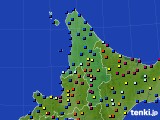 道北のアメダス実況(日照時間)(2016年08月08日)