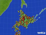 北海道地方のアメダス実況(気温)(2016年08月08日)