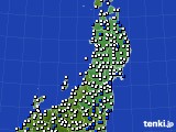 東北地方のアメダス実況(風向・風速)(2016年08月08日)