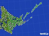 2016年08月08日の道東のアメダス(風向・風速)
