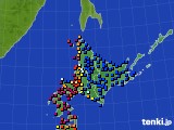 北海道地方のアメダス実況(日照時間)(2016年08月09日)