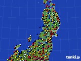 東北地方のアメダス実況(日照時間)(2016年08月09日)