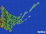 道東のアメダス実況(日照時間)(2016年08月09日)