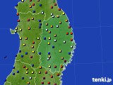 岩手県のアメダス実況(日照時間)(2016年08月09日)