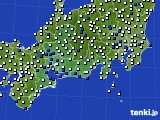 東海地方のアメダス実況(風向・風速)(2016年08月09日)