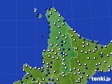 道北のアメダス実況(風向・風速)(2016年08月09日)