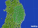 岩手県のアメダス実況(風向・風速)(2016年08月09日)