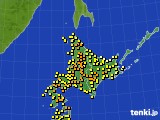 北海道地方のアメダス実況(気温)(2016年08月10日)