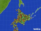 北海道地方のアメダス実況(気温)(2016年08月11日)