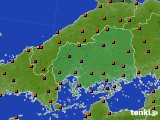 2016年08月11日の広島県のアメダス(気温)