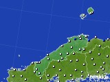 島根県のアメダス実況(風向・風速)(2016年08月11日)