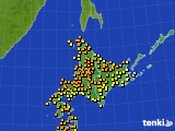 北海道地方のアメダス実況(気温)(2016年08月12日)