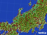 北陸地方のアメダス実況(気温)(2016年08月12日)