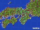 近畿地方のアメダス実況(気温)(2016年08月12日)