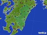 宮崎県のアメダス実況(日照時間)(2016年08月13日)