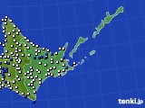 道東のアメダス実況(風向・風速)(2016年08月13日)