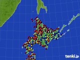 北海道地方のアメダス実況(日照時間)(2016年08月14日)