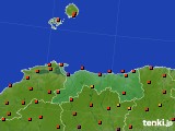 鳥取県のアメダス実況(気温)(2016年08月14日)