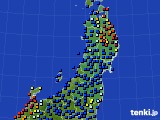 東北地方のアメダス実況(日照時間)(2016年08月15日)