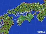 四国地方のアメダス実況(日照時間)(2016年08月15日)