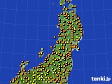 東北地方のアメダス実況(気温)(2016年08月15日)
