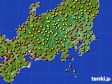 2016年08月15日の関東・甲信地方のアメダス(気温)