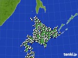 北海道地方のアメダス実況(風向・風速)(2016年08月16日)