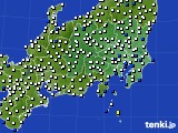 関東・甲信地方のアメダス実況(風向・風速)(2016年08月16日)